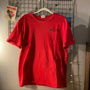 Men’s Red Champion Embroidered Logo Shirt